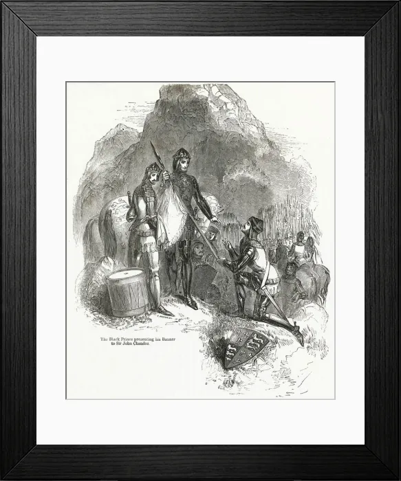 Framed Print : Black Prince presenting his Banner to Sir John Chandos Framed Print : Black Prince presenting his Banner to Sir John Chandos