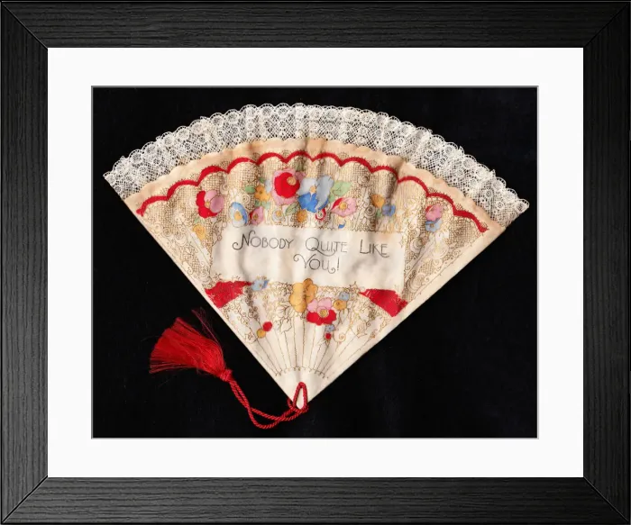 Framed Print : Valentine card in the form of a fan Framed Print : Valentine card in the form of a fan