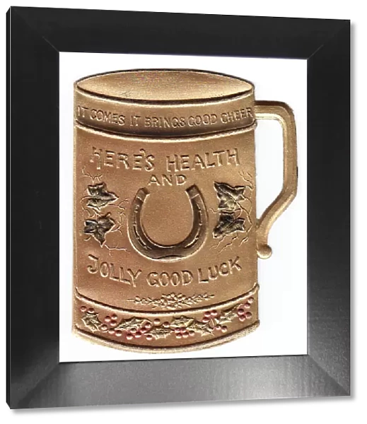 Cutout Christmas card in the shape of a tankard