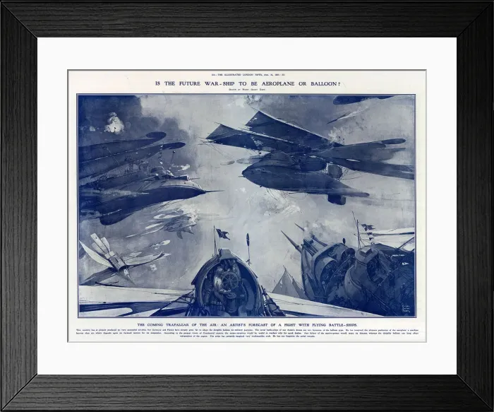 Framed Print : Is the futre war-ship to be aeroplane or balloon? Framed Print : Is the futre war-ship to be aeroplane or balloon?
