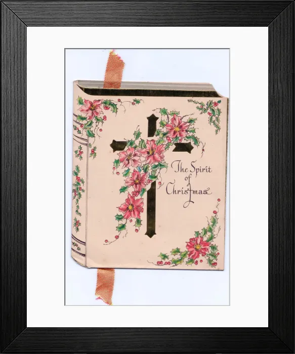 Framed Print : Christmas card in the shape of a book Framed Print : Christmas card in the shape of a book