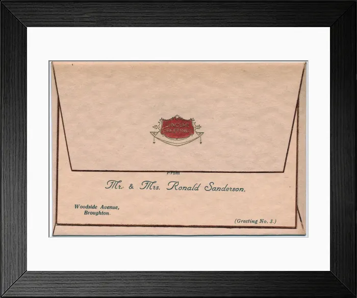 Framed Print : Personalised envelope for a greetings card Framed Print : Personalised envelope for a greetings card