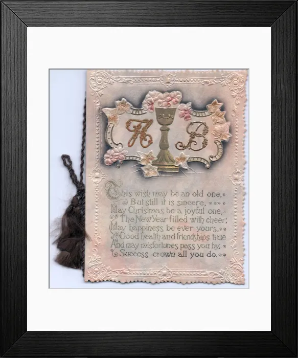 Framed Print : Ornate embossed Christmas and New Year card Framed Print : Ornate embossed Christmas and New Year card