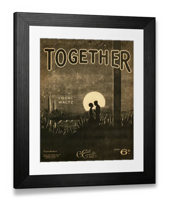 Framed Print : Together - Vocal Waltz - Original Music Sheet Cover Framed Print : Together - Vocal Waltz - Original Music Sheet Cover