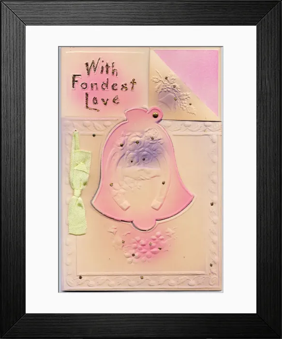 Framed Print : Flowers, holly and bell on a Christmas card Framed Print : Flowers, holly and bell on a Christmas card