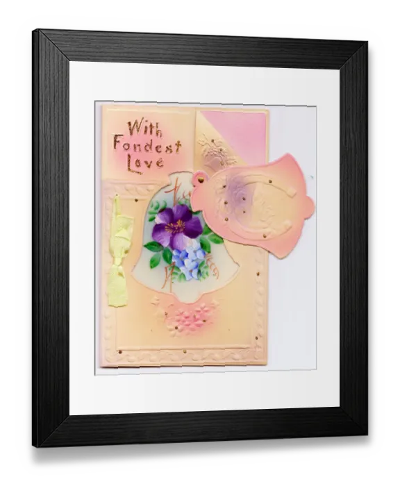 Framed Print : Flowers, holly and bell on a Christmas card Framed Print : Flowers, holly and bell on a Christmas card