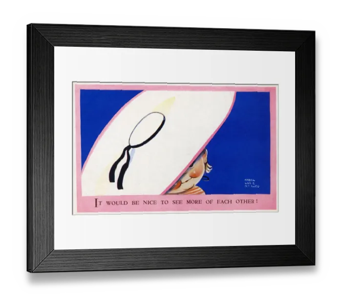 Framed Print : Large Hat, little girl - Mabel Luci Attwell postcard Framed Print : Large Hat, little girl - Mabel Luci Attwell postcard