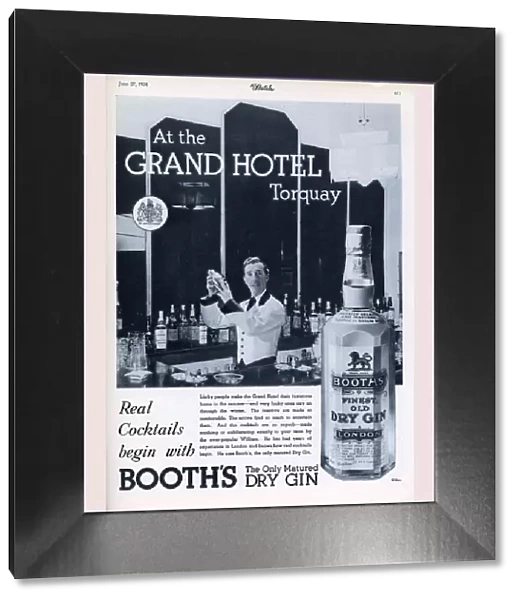 Booths Gin advertisement - The Grand Hotel, Torquay