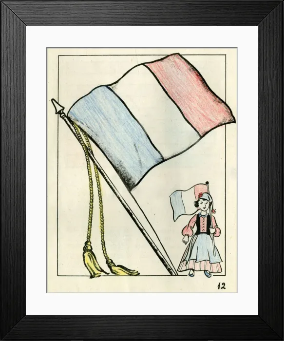 Framed Print : Colouring page, For Victory Paint Book, WW2 Framed Print : Colouring page, For Victory Paint Book, WW2