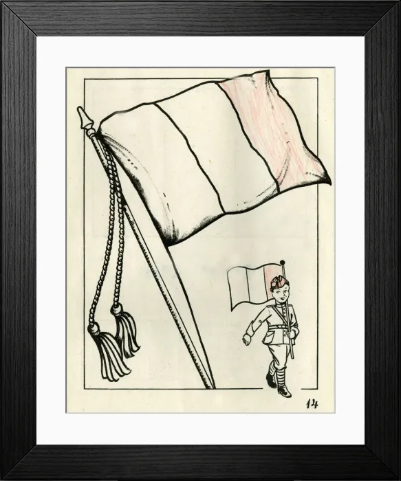 Framed Print : Colouring page, For Victory Paint Book, WW2 Framed Print : Colouring page, For Victory Paint Book, WW2