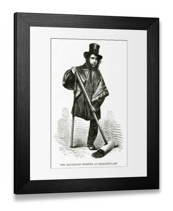 Framed Print : One-legged sweeper at Chancery-Lane Framed Print : One-legged sweeper at Chancery-Lane