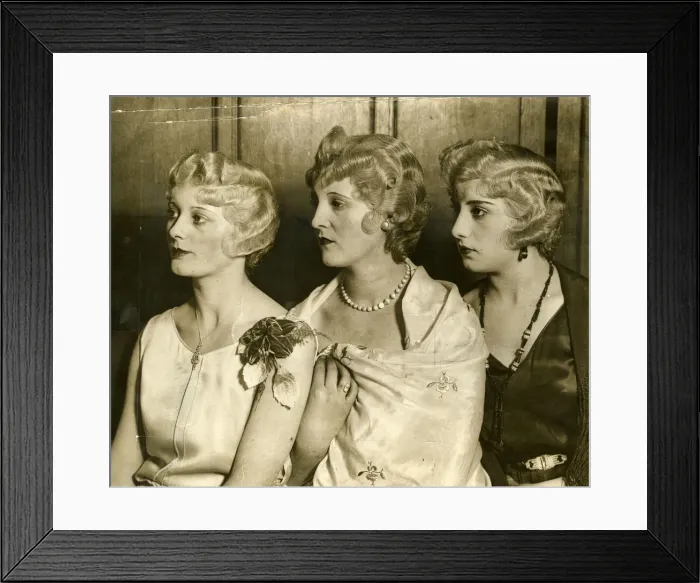 Framed Print : Curled hair in typical coiffures of 1930 Framed Print : Curled hair in typical coiffures of 1930
