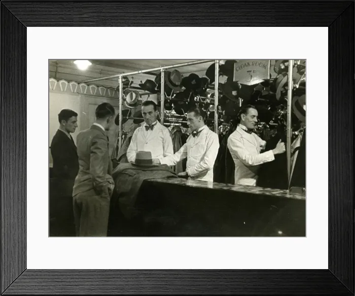 Framed Print : Cloakroom and hat check at a nightclub Framed Print : Cloakroom and hat check at a nightclub