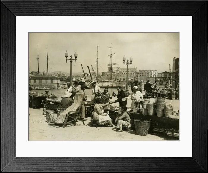 Framed Print : Open air market stalls, Palma harbour, Majorca Framed Print : Open air market stalls, Palma harbour, Majorca
