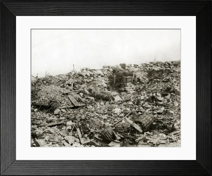 Framed Print : Austrian trenches destroyed by Allied action, WW1 Framed Print : Austrian trenches destroyed by Allied action, WW1