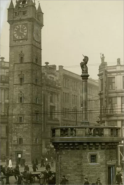 Glasgow Cross with Tolbooth Steeple and Mercat Cross