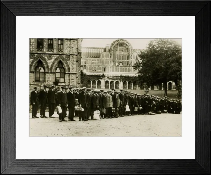 Framed Print : Tyneside naval recruits, Crystal Palace, SE London, WW1 Framed Print : Tyneside naval recruits, Crystal Palace, SE London, WW1