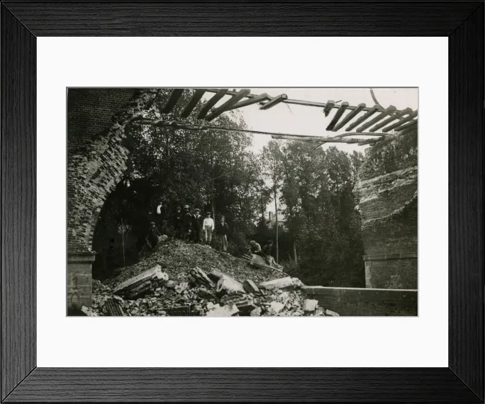 Framed Print : Railway line to Rouen, France, in ruins, WW1 Framed Print : Railway line to Rouen, France, in ruins, WW1