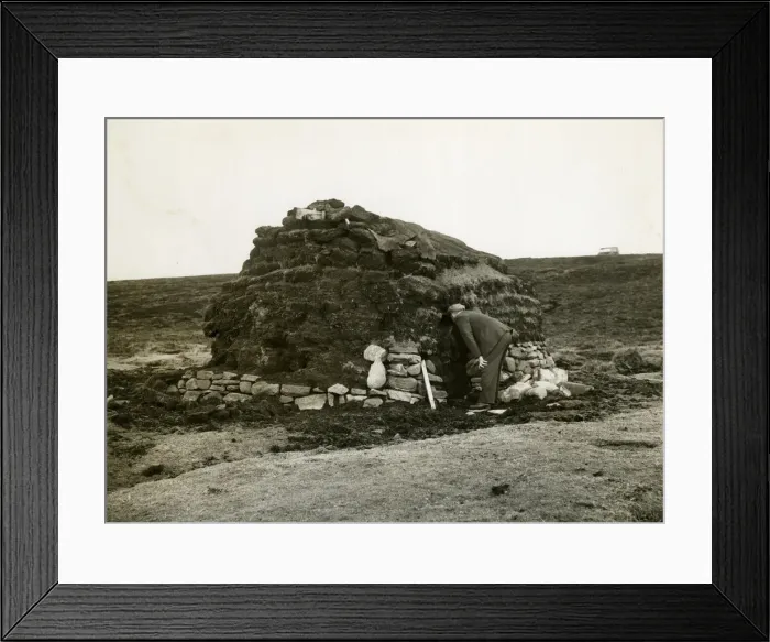 Framed Print : Small stone wall and turf hut, Isle of Lewis, Scotland Framed Print : Small stone wall and turf hut, Isle of Lewis, Scotland