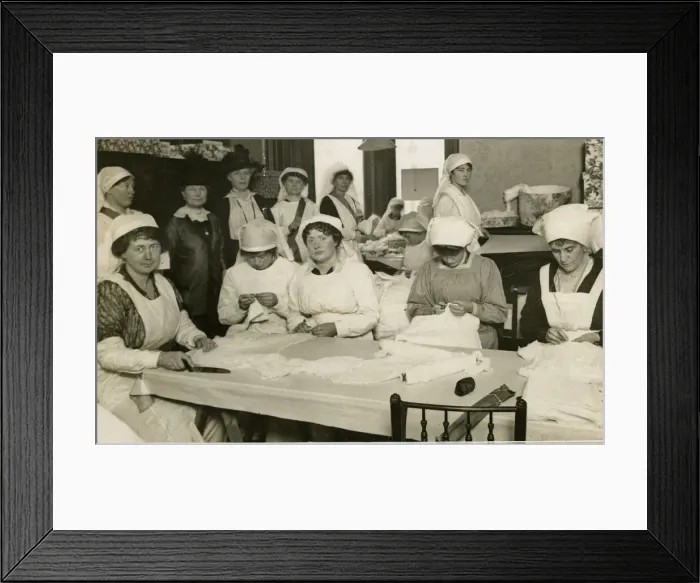 Framed Print : Lady Sclater and volunteers, War Workroom Fund Framed Print : Lady Sclater and volunteers, War Workroom Fund