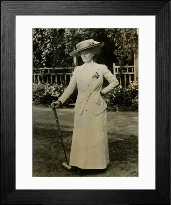 Framed Print : Woman resting during a game of croquet Framed Print : Woman resting during a game of croquet