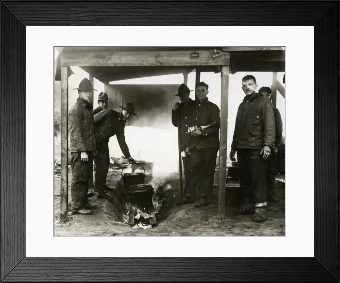 Framed Print : New York railway engineers at Borden Camp, WW1 Framed Print : New York railway engineers at Borden Camp, WW1