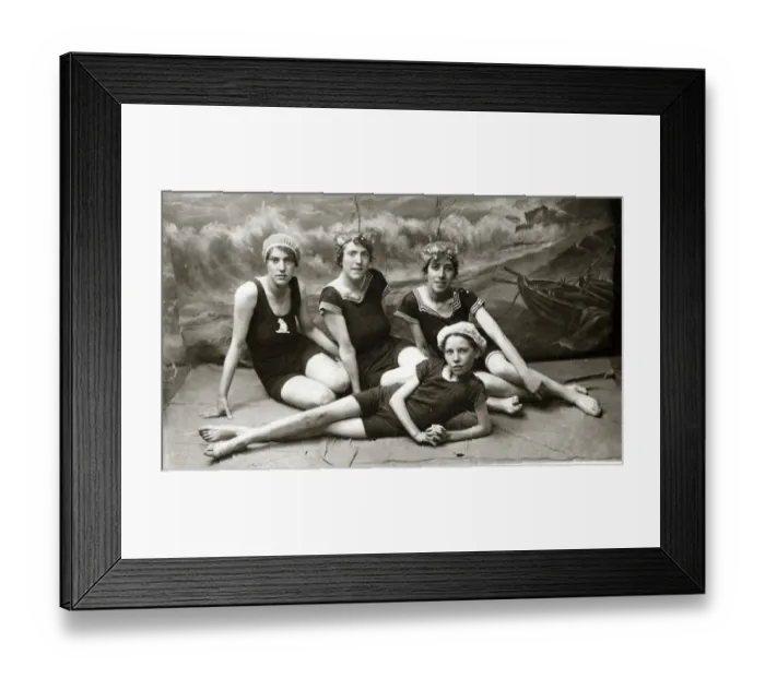 Framed Print : Studio photo, Brighton bathing belles