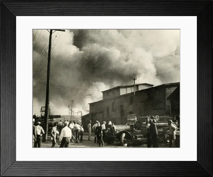 Framed Print : Great Chicago stockyard fire, June 1934 Framed Print : Great Chicago stockyard fire, June 1934
