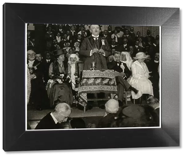 Lloyd George speaking at the Welsh National Eisteddfod