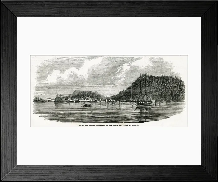 Framed Print : Sitka, the Russian possession on North-West coast of America Framed Print : Sitka, the Russian possession on North-West coast of America