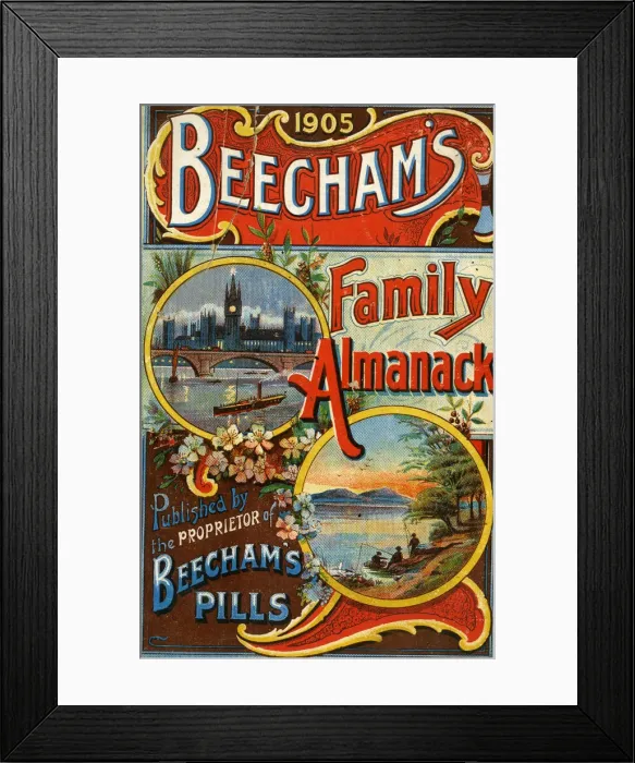 Framed Print : Front cover, Beechams Family Almanack Framed Print : Front cover, Beechams Family Almanack