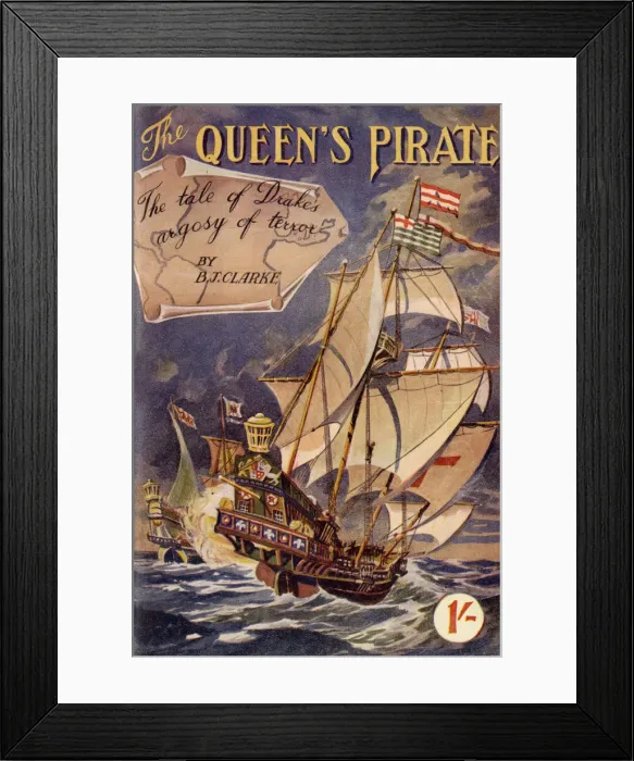 Framed Print : Front cover, The Queens Pirate, by B J Clarke Framed Print : Front cover, The Queens Pirate, by B J Clarke
