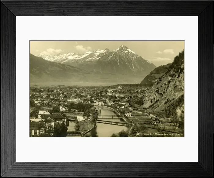 Framed Print : Unterseen near Interlaken with Niesen, Bern, Switzerland Framed Print : Unterseen near Interlaken with Niesen, Bern, Switzerland
