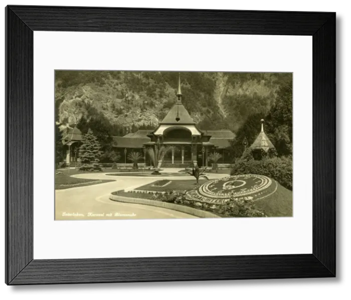 Framed Print : Interlaken, Kursaal and flower clock, Bern, Switzerland Framed Print : Interlaken, Kursaal and flower clock, Bern, Switzerland