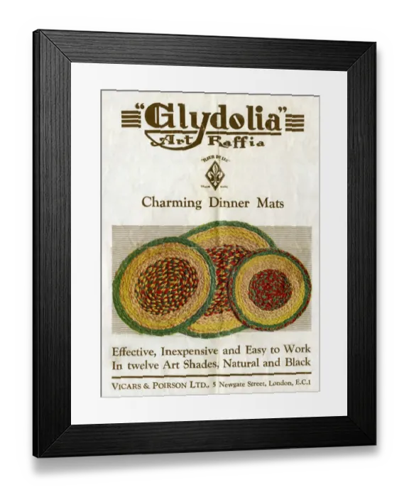 Framed Print : Instruction leaflet, Glydolia Art Raffia Framed Print : Instruction leaflet, Glydolia Art Raffia