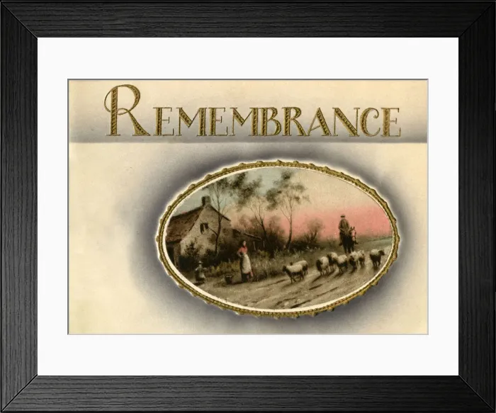 Framed Print : Gift card, Remembrance Framed Print : Gift card, Remembrance