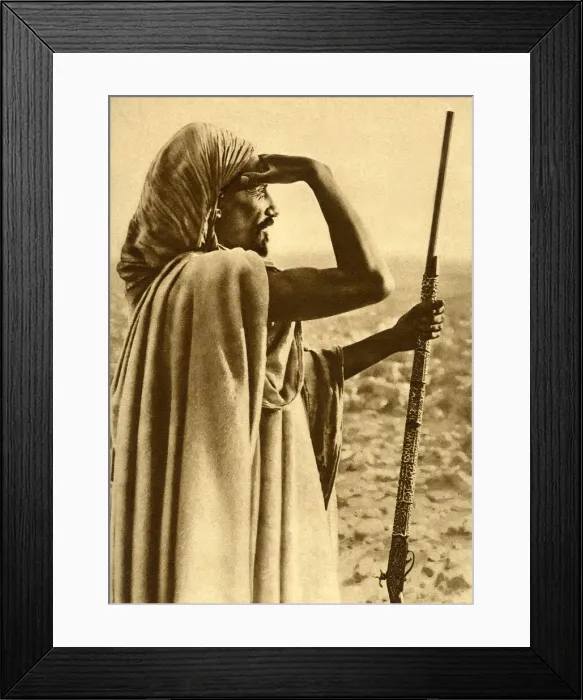 Framed Print : Tribesman in the desert, Algeria, North Africa Framed Print : Tribesman in the desert, Algeria, North Africa