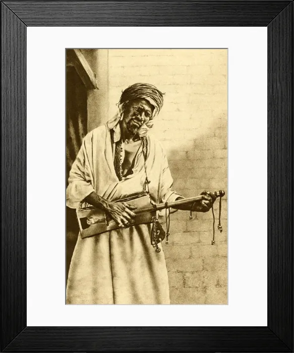 Framed Print : Musician with guitar, Algeria, North Africa Framed Print : Musician with guitar, Algeria, North Africa