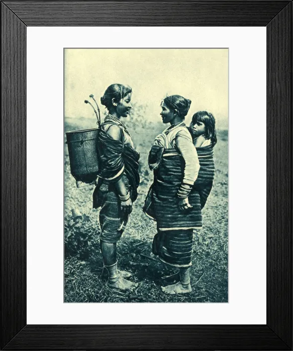 Framed Print : Two women and a child, Vietnam (Annam) Framed Print : Two women and a child, Vietnam (Annam)