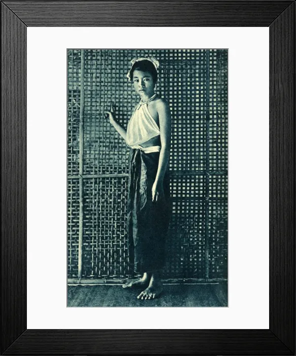 Framed Print : Young woman at home, Vietnam (Annam) Framed Print : Young woman at home, Vietnam (Annam)
