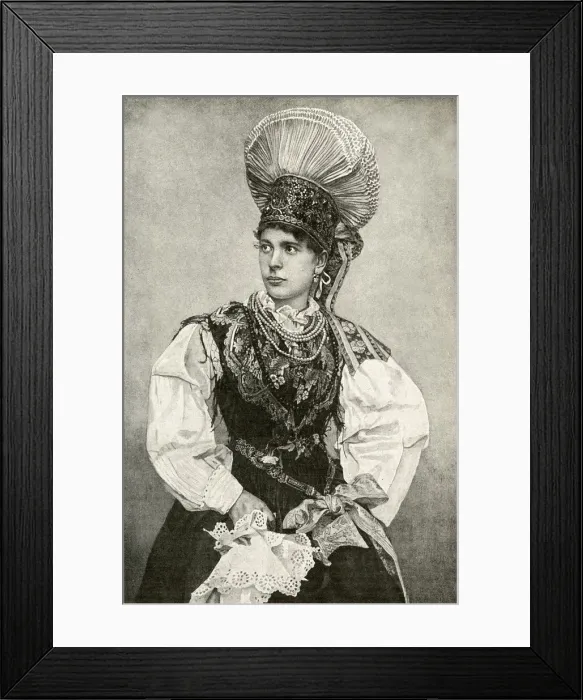 Framed Print : Young peasant woman, Carinthia, southern Austria Framed Print : Young peasant woman, Carinthia, southern Austria