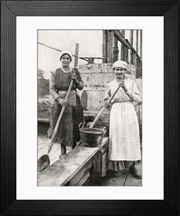 Framed Print : Two women doing building work, Vienna, Austria Framed Print : Two women doing building work, Vienna, Austria