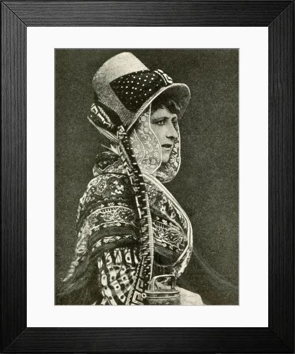 Framed Print : Milkmaid in special costume and bonnet, Belgium Framed Print : Milkmaid in special costume and bonnet, Belgium