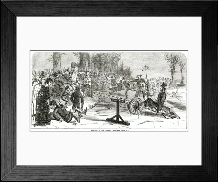 Framed Print : Skating in the Parks - Another Man in! 1857 Framed Print : Skating in the Parks - Another Man in! 1857