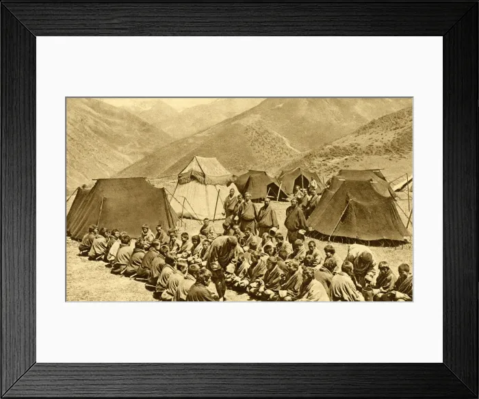 Framed Print : Group of men and boys camping at Lingzhi, Bhutan, South Asia Framed Print : Group of men and boys camping at Lingzhi, Bhutan, South Asia