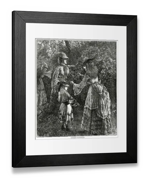 Framed Print : Gathering blackberries 1872 Framed Print : Gathering blackberries 1872