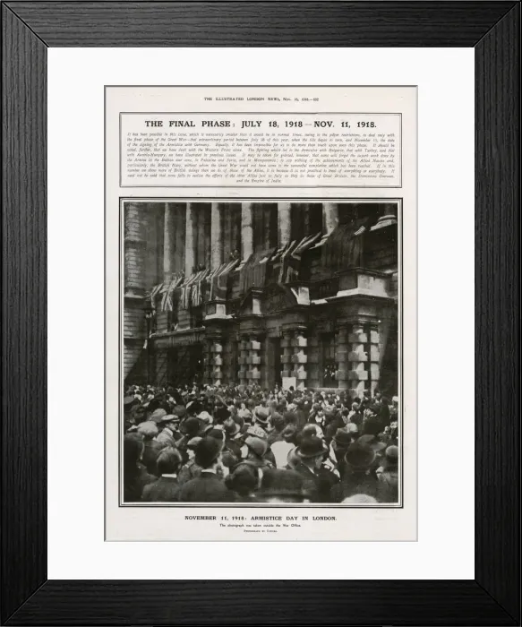 Framed Print : Crowds outside the War Office on Armistice Day Framed Print : Crowds outside the War Office on Armistice Day