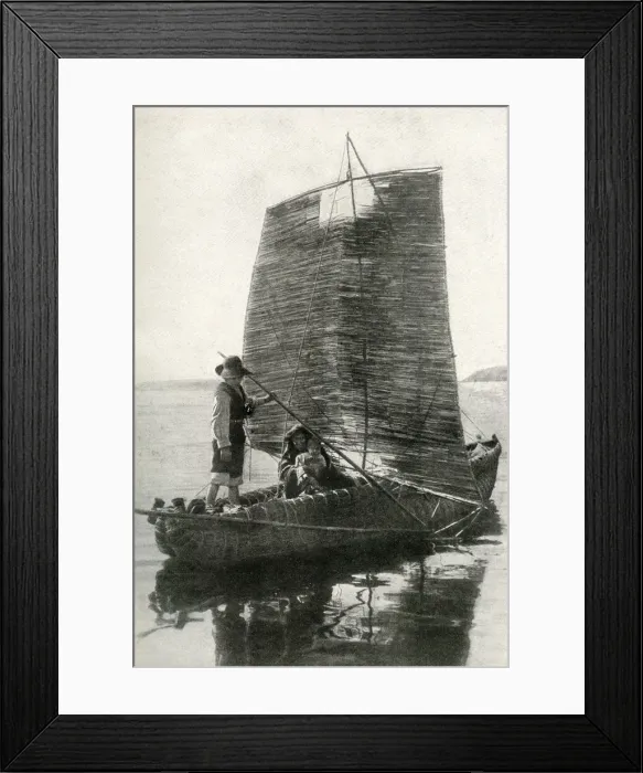 Framed Print : Indigenous family in boat, Bolivia, South America Framed Print : Indigenous family in boat, Bolivia, South America