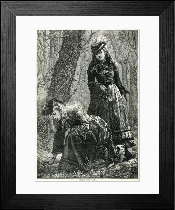 Framed Print : Gathering wood violets 1872 Framed Print : Gathering wood violets 1872