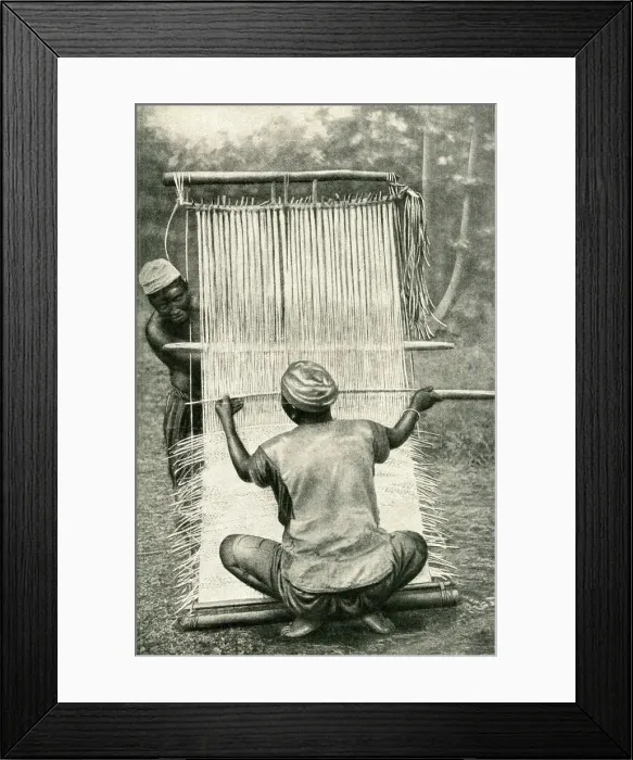 Framed Print : Native weaving industry, Cameroon, Central Africa